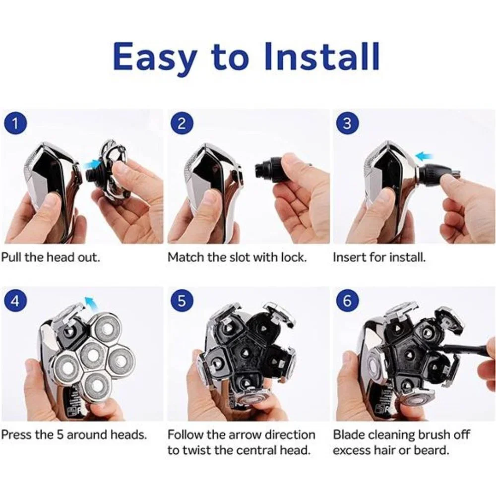 5-in-1 Men's Grooming Kit Waterproof and Rechargeable Electric Shavers